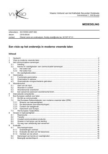 Een visie op het onderwijs in moderne vreemde talen - VVKSO - ICT ...