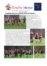 Jeugd Rugby: Royale winst voor Duivelse Wespen op Oostpanthers