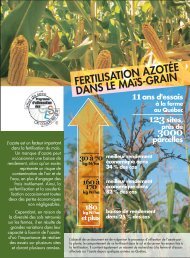 FERTILISATION AZOTÉE DANS LE MAïS-GRAIN - CDAQ