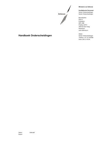 Handboek Onderscheidingen - Onderscheidingenhuis St. Oedenrode