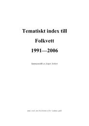 Tematiskt index till Folkvett 1991—2006 - Forum för vetenskap och ...