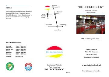 Prijslijst downloaden - Lunchroom Vistaria de Leckerbeck