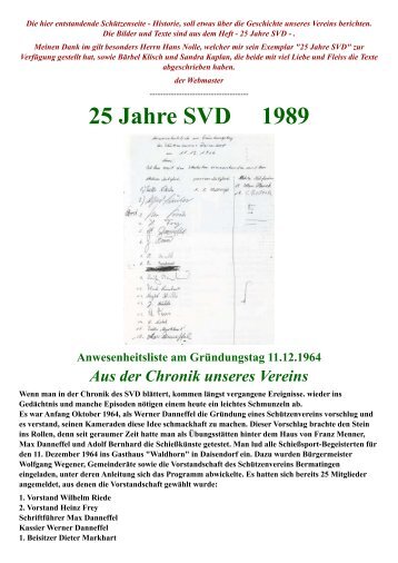 25 Jahre SVD History - SV-Daisendorf