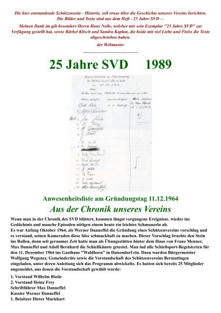 25 Jahre SVD History - SV-Daisendorf