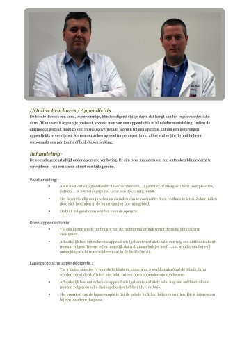 //Online Brochures / Appendicitis Behandeling: - Chirurgen Antwerpen