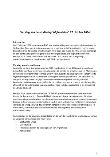 2004 rapport afghanistan workshop nl.pdf - Partos