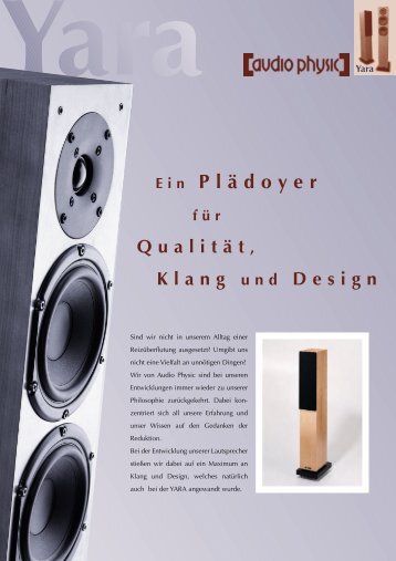 Ein Plädoyer für Qualität, Klang und Design - Audio Physic