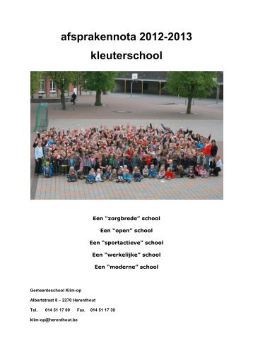 afsprakennota 2012-2013 kleuterschool - Klim-op Herenthout