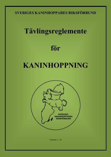Tävlingsreglemente - Sveriges Kaninhoppares Riksförbund