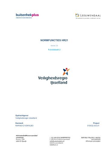 Functieboek II - Normfuncties - Veiligheidsregio IJsselland