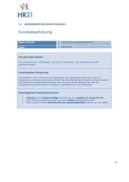 Functieboek II - Normfuncties - Veiligheidsregio IJsselland