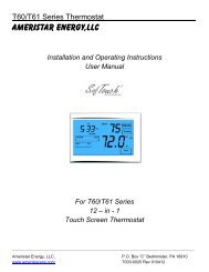 Installation and Operating Instructions User Manual For T60/T61 ...