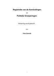 Registratie van de Aanduidingen Politieke Groeperingen: - Kiesraad