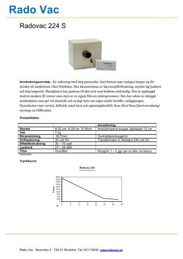 Produktblad alla svenska.pdf - Rado Vac