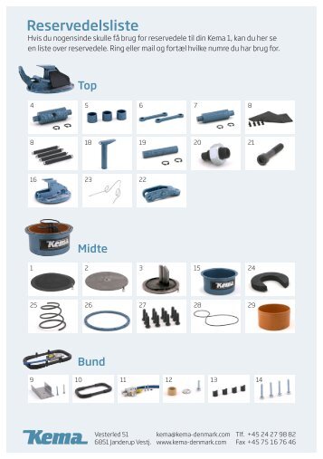 Reservedelsliste - Kema 1
