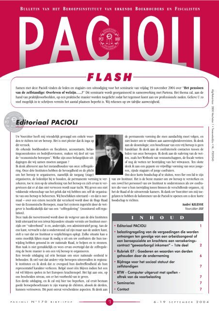 Editoriaal PACIOLI - BIBF