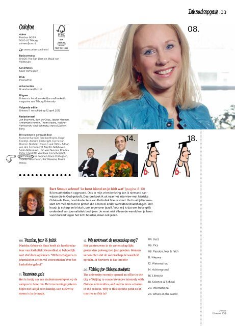 Onafhankelijk magazine van Tilburg University