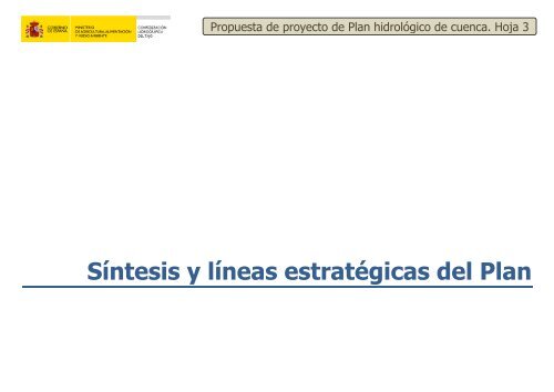 Propuesta de proyecto del Plan hidrológico de cuenca