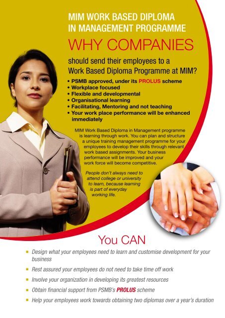 MIM Work Based Diploma - Malaysian Institute of Management