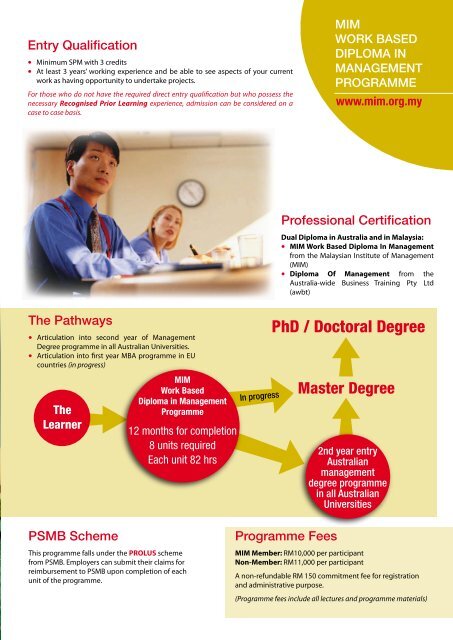 MIM Work Based Diploma - Malaysian Institute of Management