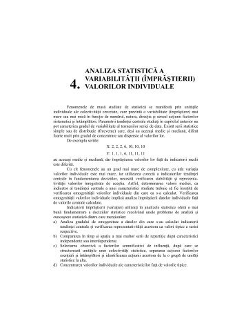 (ÎMPRĂŞTIERII) VALORILOR INDIVIDUALE - Analiza matematica ...