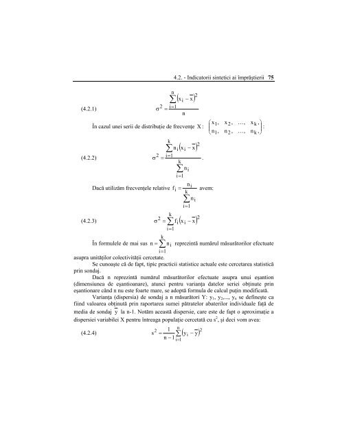 (ÎMPRĂŞTIERII) VALORILOR INDIVIDUALE - Analiza matematica ...