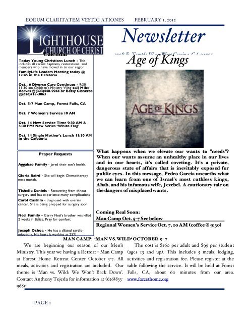 Newsletter - Lighthouse Church of Christ