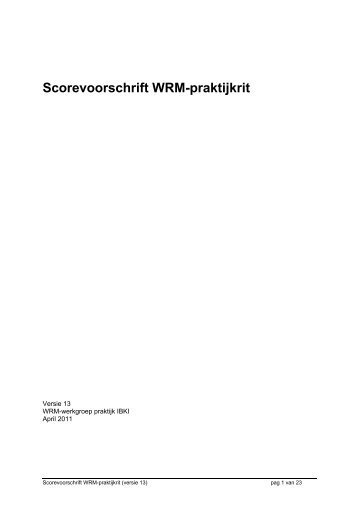 Scorevoorschrift WRM-praktijkrit - IBKI