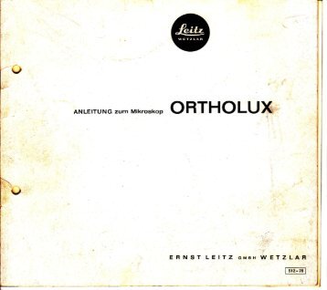 Anleitung 1967 - Leitz Ortholux