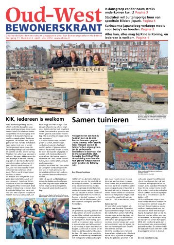 Bewonerskrant Oud-West | 2012 - nummer 2.pdf - Bewonersplatform ...