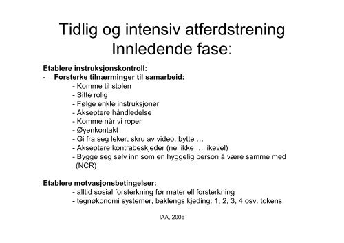 Verbal atferd og regelstyring - Om IAA