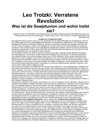 Leo Trotzki: Verratene Revolution