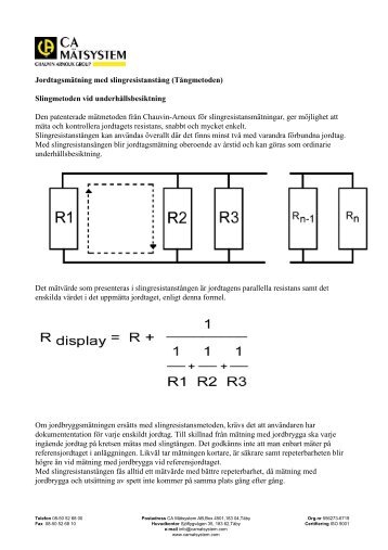 Tångmetoden - CA Mätsystem AB