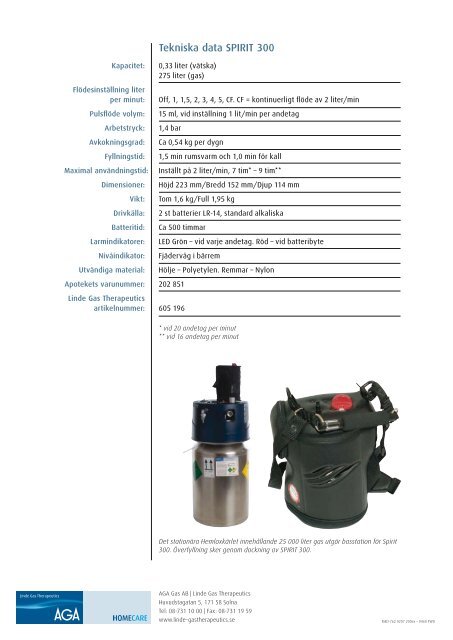 SPIRIT 300 - Linde Healthcare