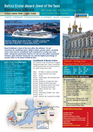 Baltics Cruise aboard Jewel of the Seas Scandinavia & Russia