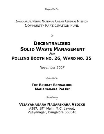 DECENTRALISED SOLID WASTE MANAGEMENT - JnNURM