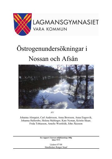 Östrogenundersökningar i Nossan och Afsån - Lagmans natursida