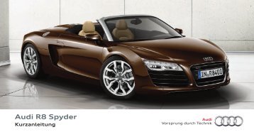 Kurzanleitung Audi R8 Spyder 5.2 FSI quattro - PDF