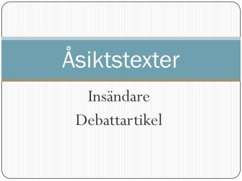 Åsiktstexter