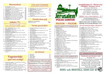 Vegetariskt - Kommentarer till www.jerusalempizzacenter.se