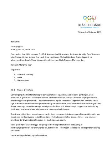 Referat af møde den 28. januar 2013