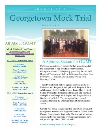 Summer 2012 - Georgetown Mock Trial