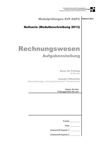 Management Rechnungswesen Aufgabenstellung / PDF