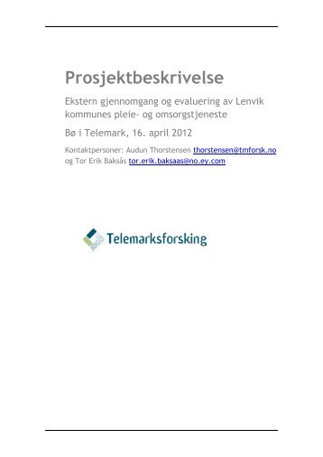 Prosjektbeskrivelse - Lenvik kommune