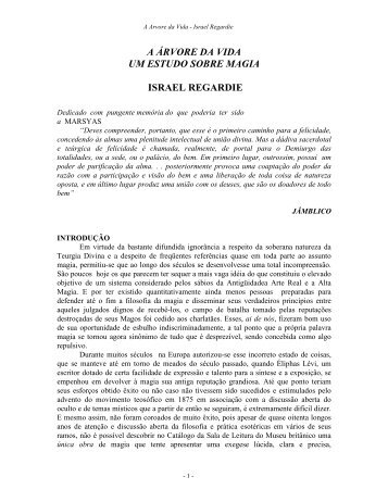 A ÁRVORE DA VIDA UM ESTUDO SOBRE MAGIA ISRAEL - Apostilas