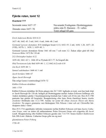 Tomt 12 - Göteborgs tomtägare 1637-1807