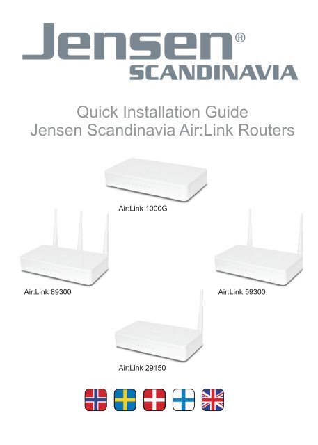 Quick Installation Guide Jensen Scandinavia Air:Link Routers