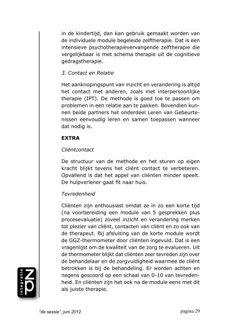 de sessie - NVZIP Nederlandse Vereniging voor Intergratie van ...