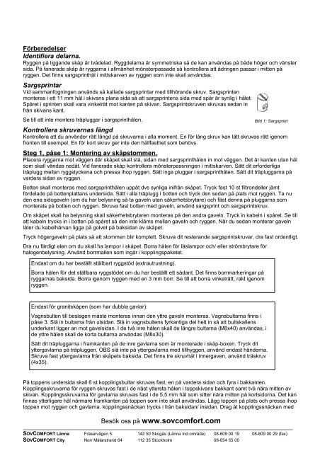 Monteringsanvisning för liggande modeller, storlek ... - SovComfort