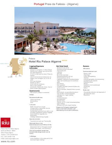 Hotel Riu Palace Algarve Portugal Praia da Falésia ... - Boekzelf.nl